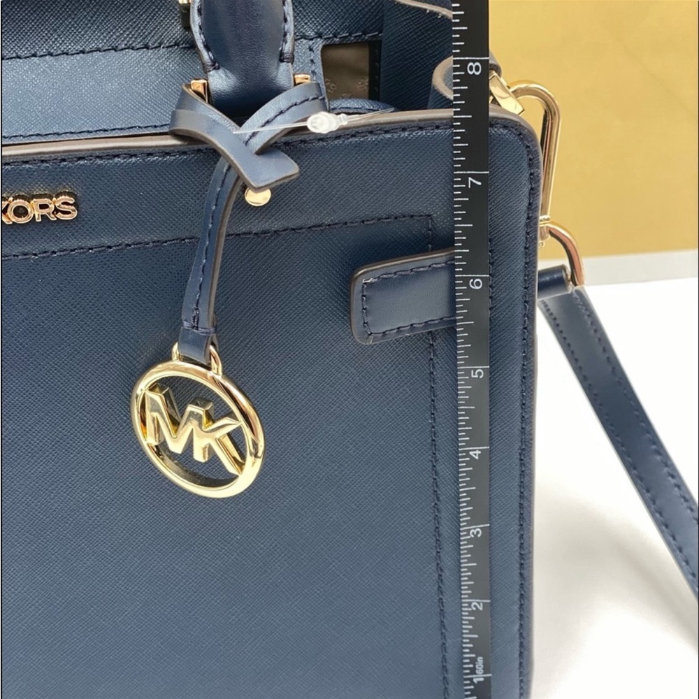 MICHAEL KORS RAYNE SMALL EAST WEST SATCHEL NAVY COLOR - Picture 8 of 15